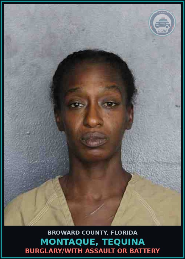 Booking mugshot of MONTAQUE, TEQUINA in Broward County