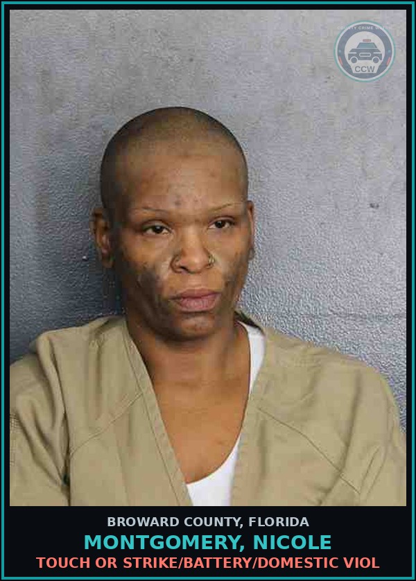 Booking mugshot of MONTGOMERY, NICOLE in Broward County