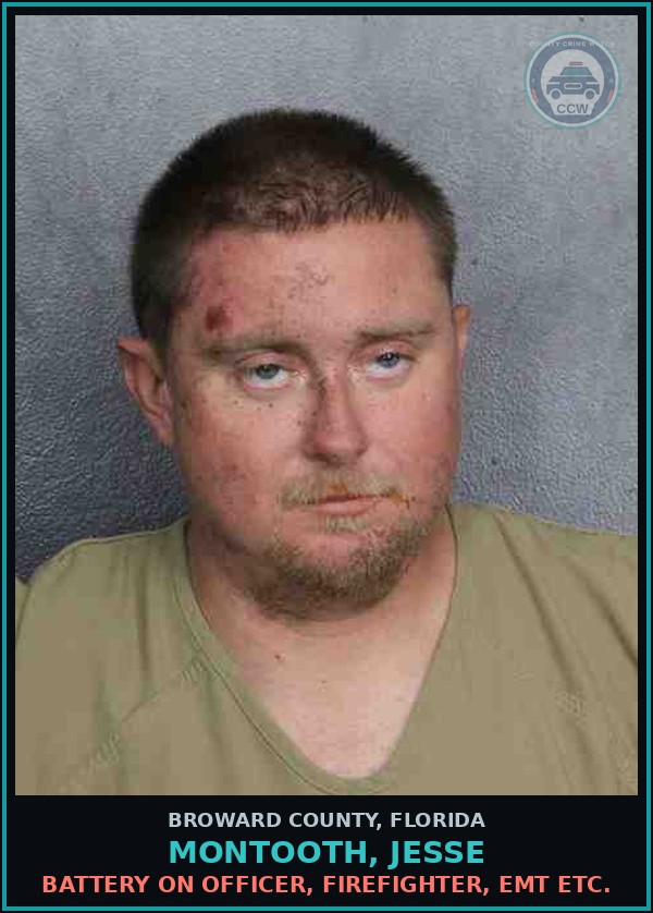 Booking mugshot of MONTOOTH, JESSE in Broward County