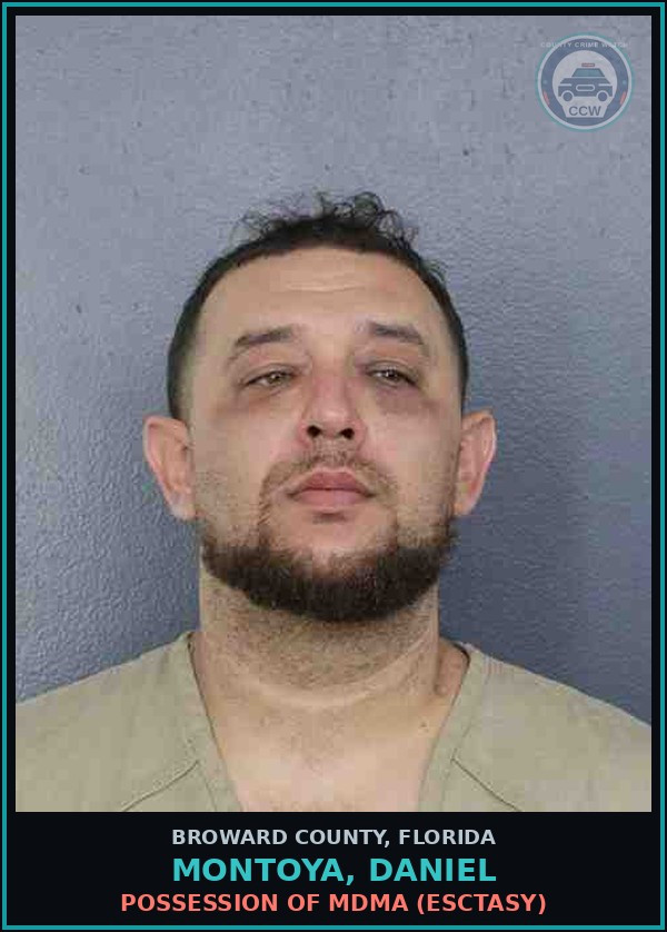 Booking mugshot of MONTOYA, DANIEL in Broward County