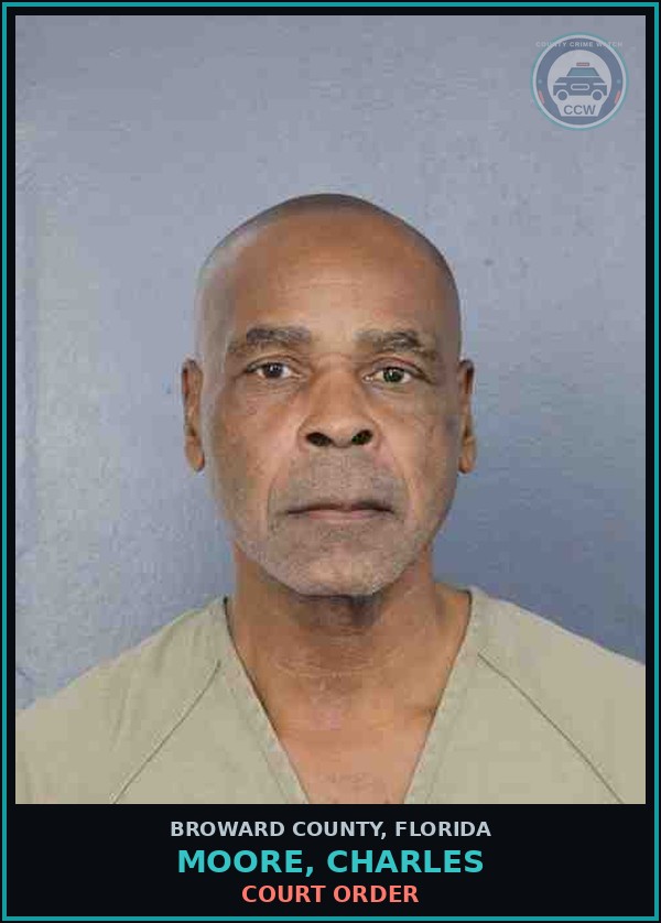 Booking mugshot of MOORE, CHARLES in Broward County