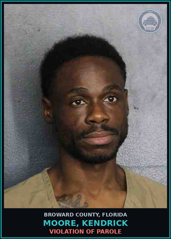 Booking mugshot of MOORE, KENDRICK in Broward County
