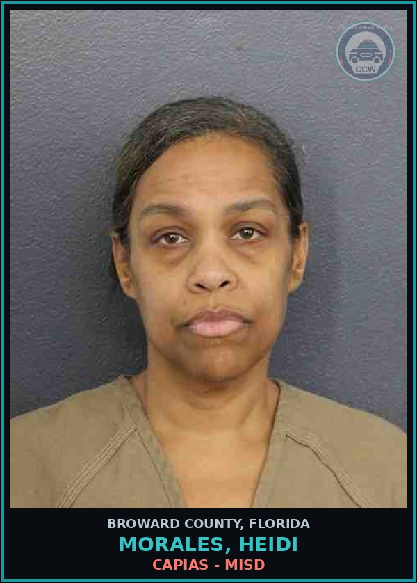 Booking mugshot of MORALES, HEIDI in Broward County