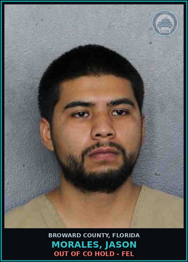 Booking mugshot of MORALES, JASON in Broward County
