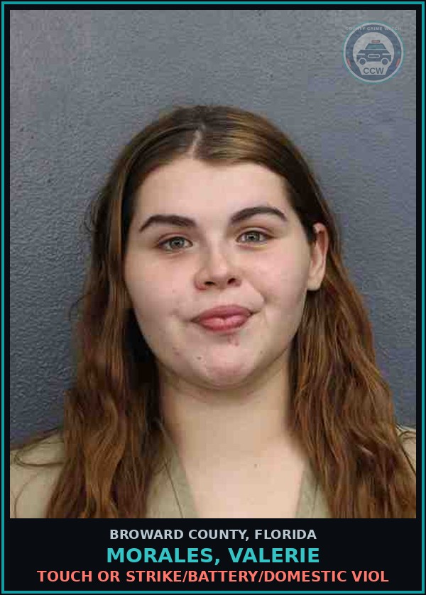 Booking mugshot of MORALES, VALERIE in Broward County