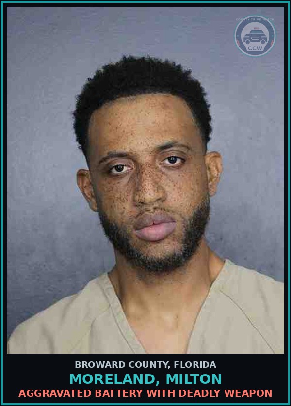 Booking mugshot of MORELAND, MILTON in Broward County