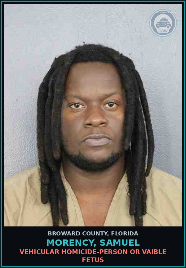 Booking mugshot of MORENCY, SAMUEL in Broward County