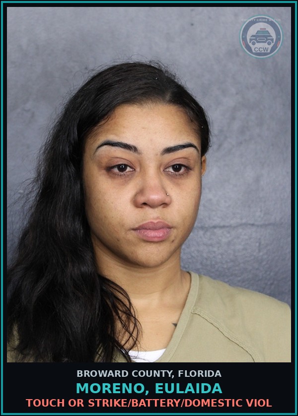 Booking mugshot of MORENO, EULAIDA in Broward County