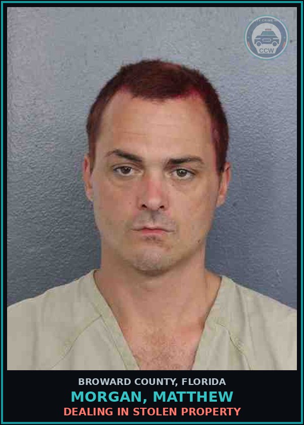 Booking mugshot of MORGAN, MATTHEW in Broward County