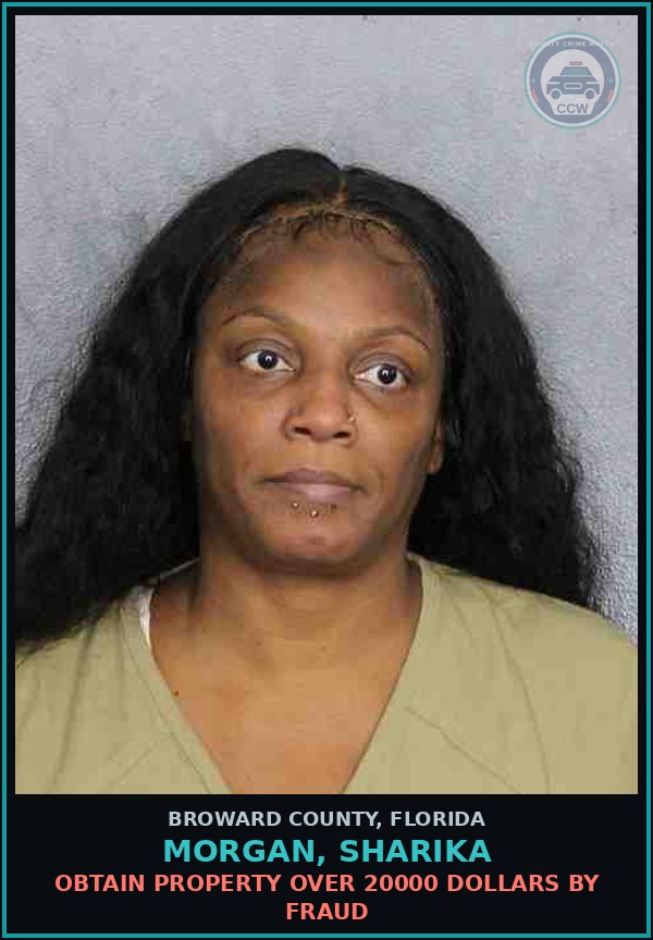 Booking mugshot of MORGAN, SHARIKA in Broward County