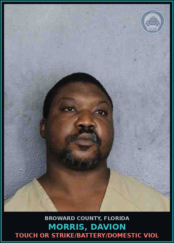 Booking mugshot of MORRIS, DAVION in Broward County