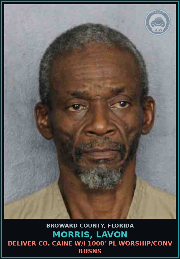 Booking mugshot of MORRIS, LAVON in Broward County