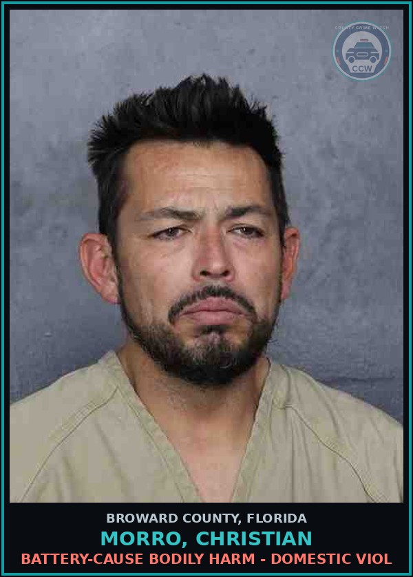 Booking mugshot of MORRO, CHRISTIAN in Broward County