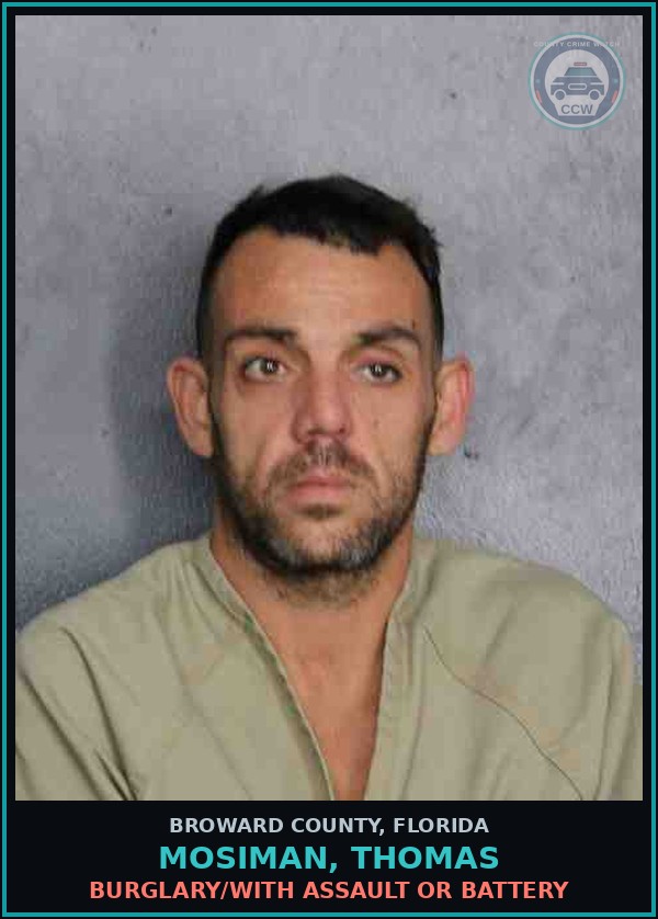 Booking mugshot of MOSIMAN, THOMAS in Broward County