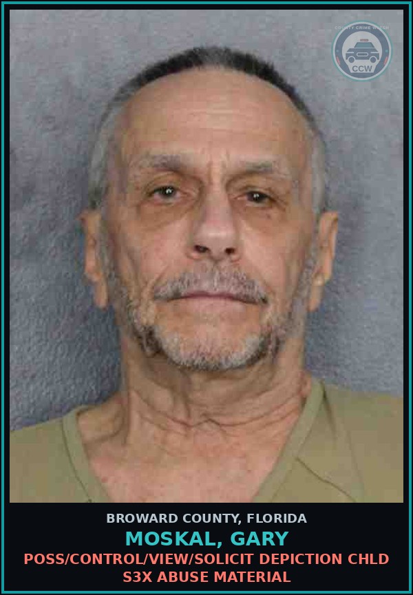 Booking mugshot of MOSKAL, GARY in Broward County