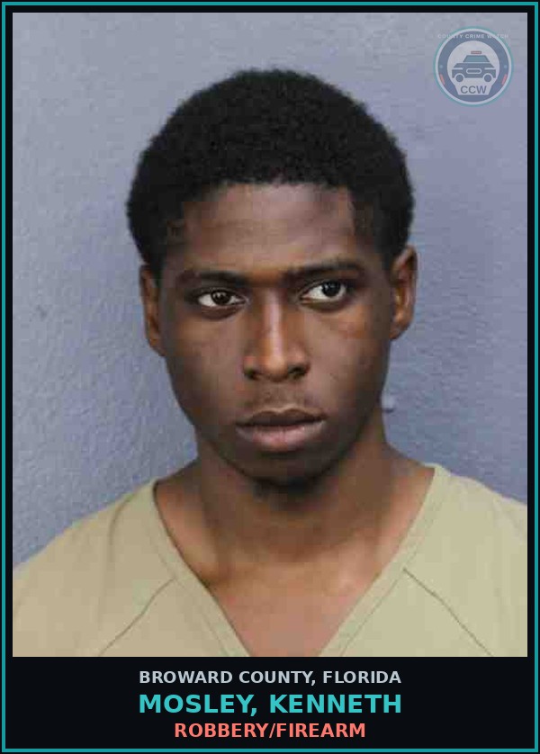 Booking mugshot of MOSLEY, KENNETH in Broward County