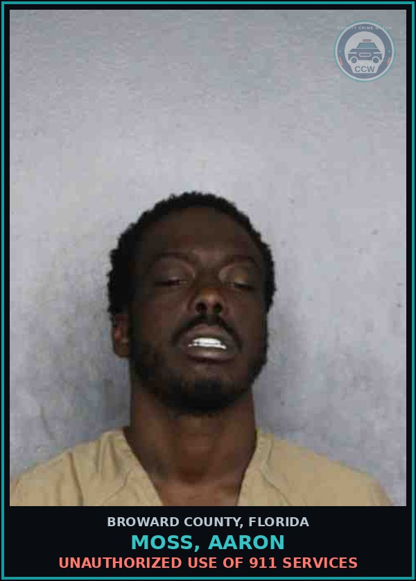 Booking mugshot of MOSS, AARON in Broward County