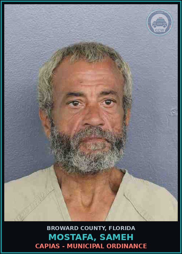 Booking mugshot of MOSTAFA, SAMEH in Broward County