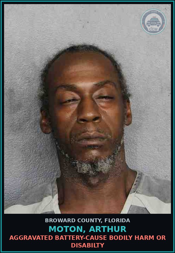 Booking mugshot of MOTON, ARTHUR in Broward County