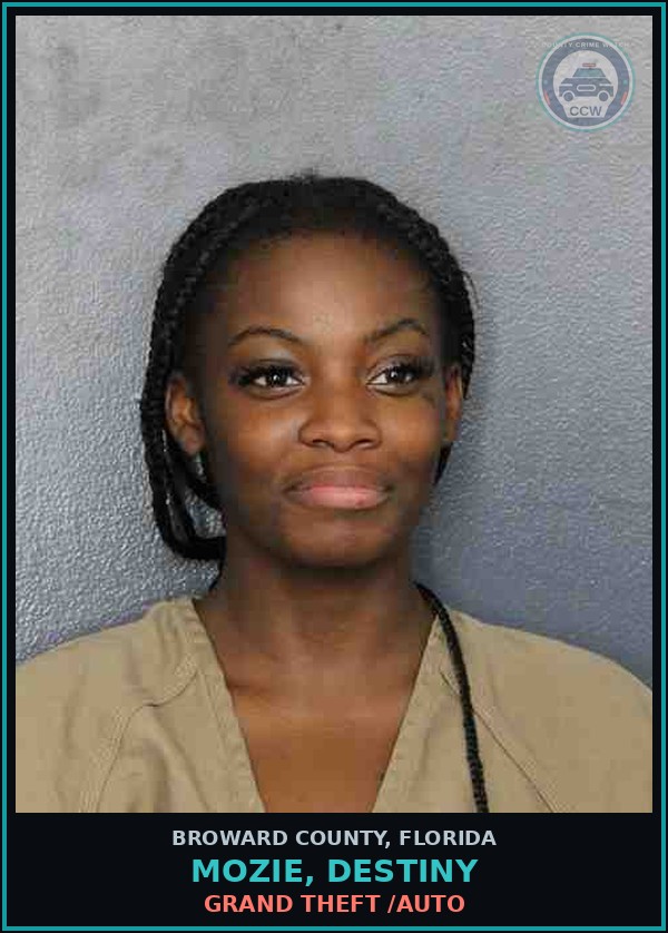 Booking mugshot of MOZIE, DESTINY in Broward County
