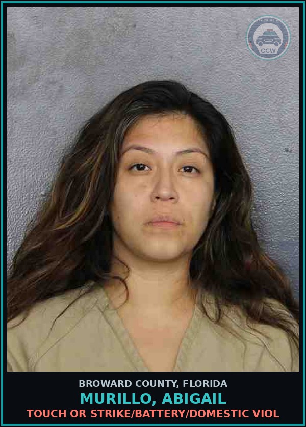 Booking mugshot of MURILLO, ABIGAIL in Broward County