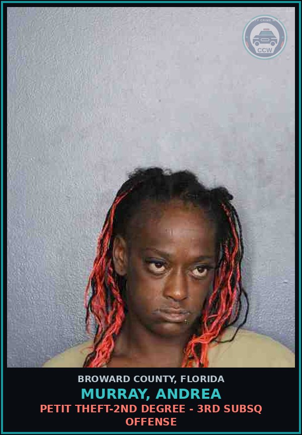 Booking mugshot of MURRAY, ANDREA in Broward County