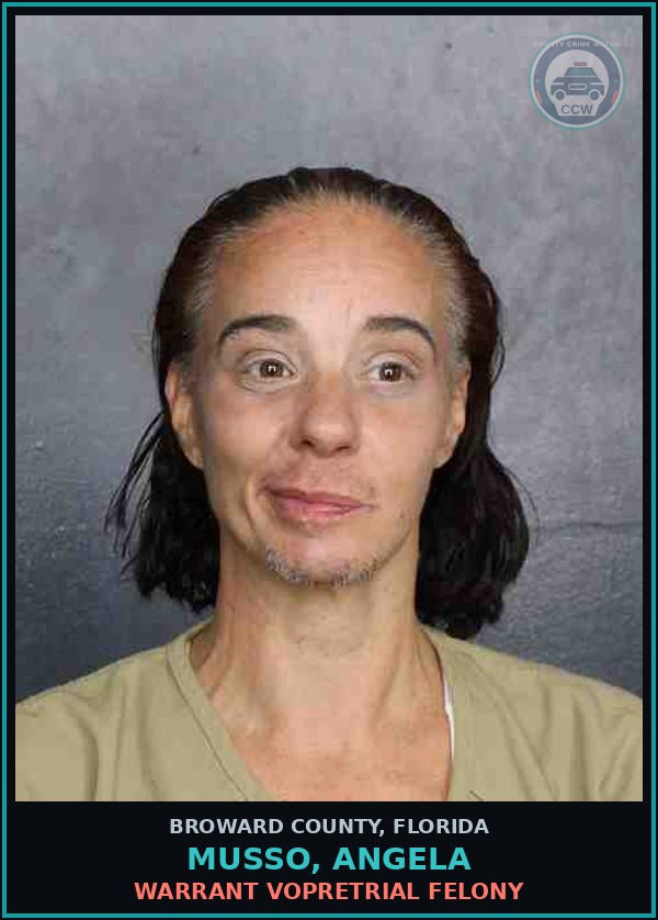 Booking mugshot of MUSSO, ANGELA in Broward County