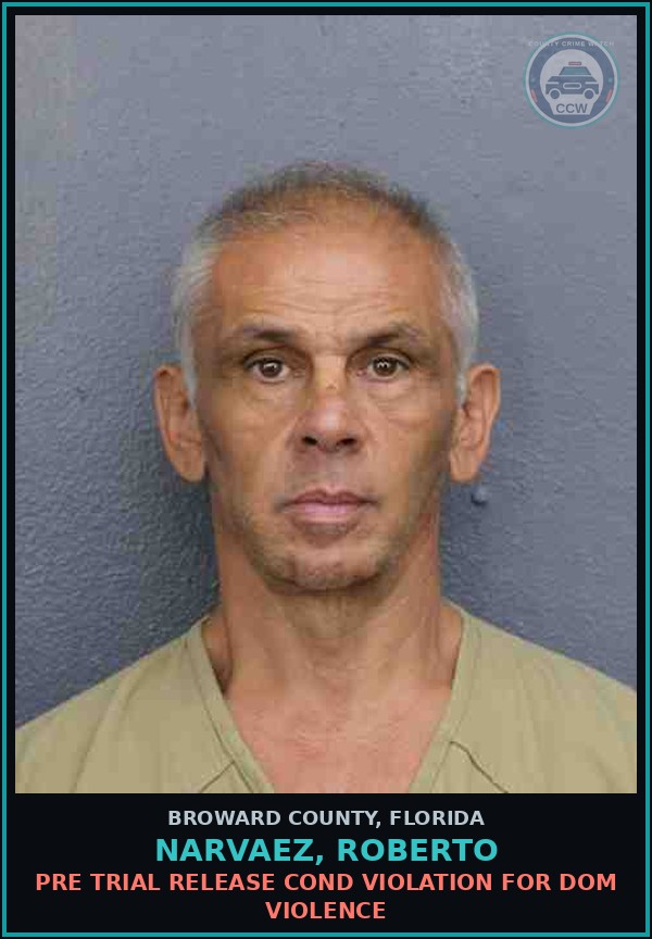 Booking mugshot of NARVAEZ, ROBERTO in Broward County