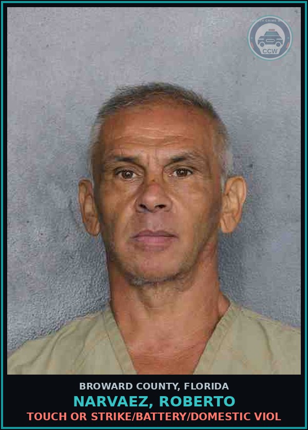Booking mugshot of NARVAEZ, ROBERTO in Broward County