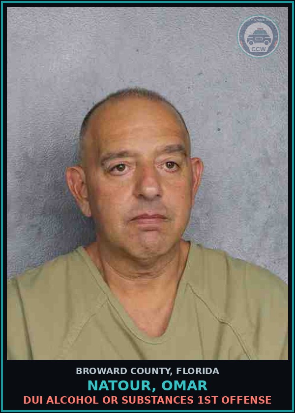 Booking mugshot of NATOUR, OMAR in Broward County