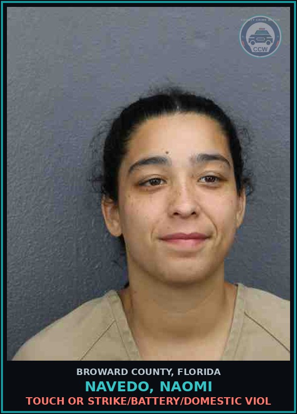 Booking mugshot of NAVEDO, NAOMI in Broward County