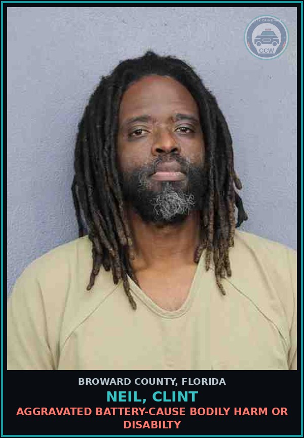 Booking mugshot of NEIL, CLINT in Broward County
