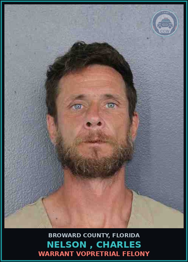 Booking mugshot of NELSON , CHARLES in Broward County
