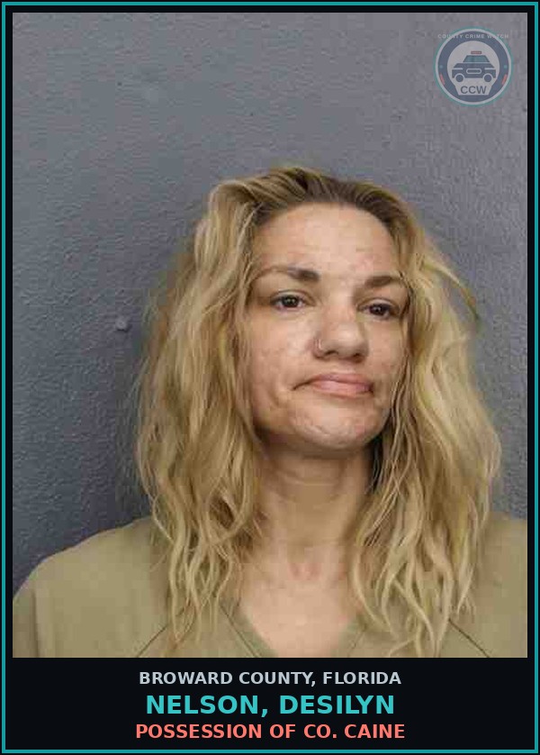 Booking mugshot of NELSON, DESILYN in Broward County