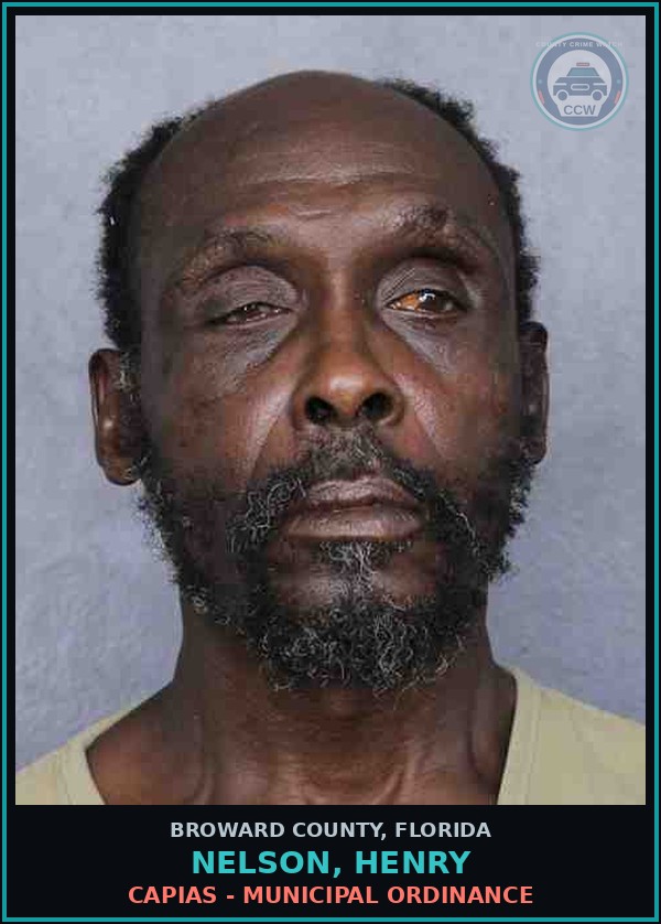 Booking mugshot of NELSON, HENRY in Broward County