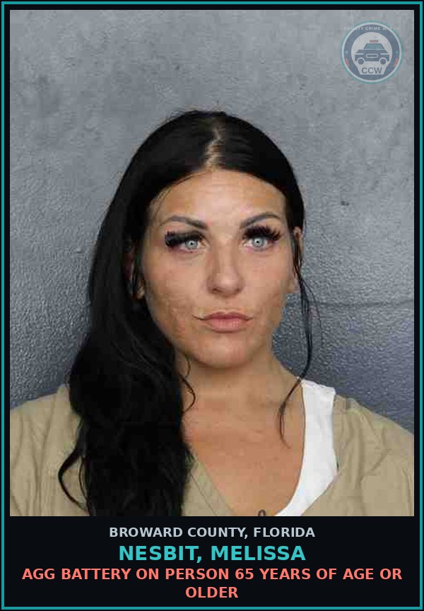 Booking mugshot of NESBIT, MELISSA in Broward County