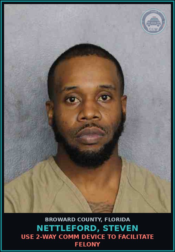 Booking mugshot of NETTLEFORD, STEVEN in Broward County