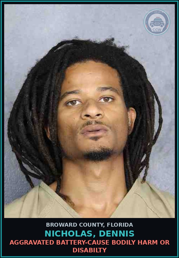 Booking mugshot of NICHOLAS, DENNIS in Broward County