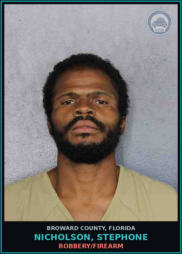 Booking mugshot of NICHOLSON, STEPHONE in Broward County