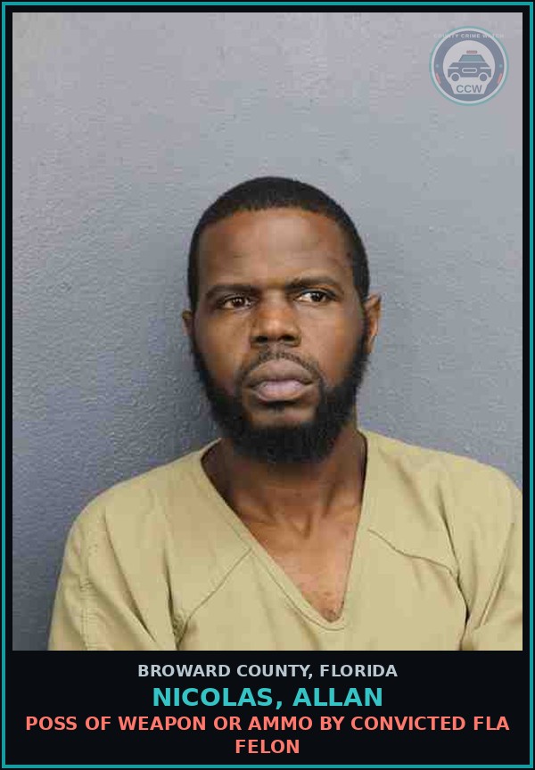 Booking mugshot of NICOLAS, ALLAN in Broward County