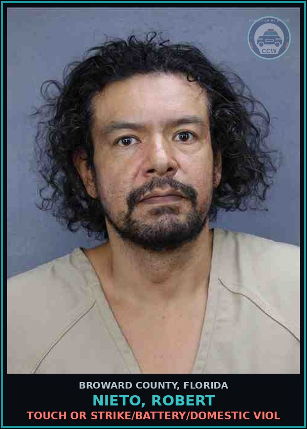Booking mugshot of NIETO, ROBERT in Broward County