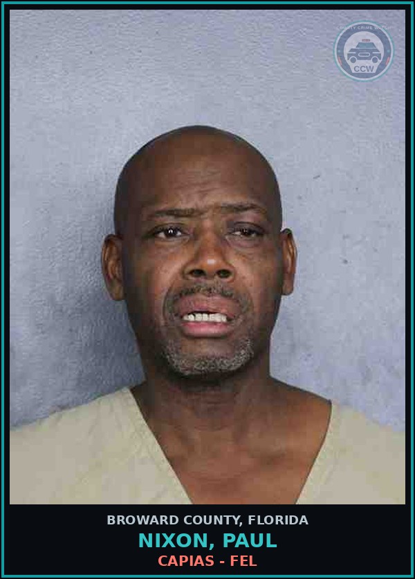 Booking mugshot of NIXON, PAUL in Broward County