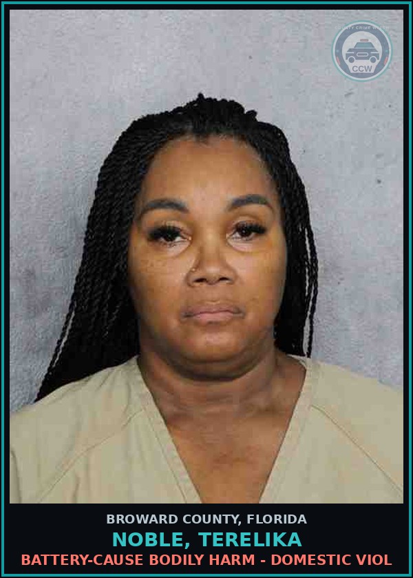 Booking mugshot of NOBLE, TERELIKA in Broward County