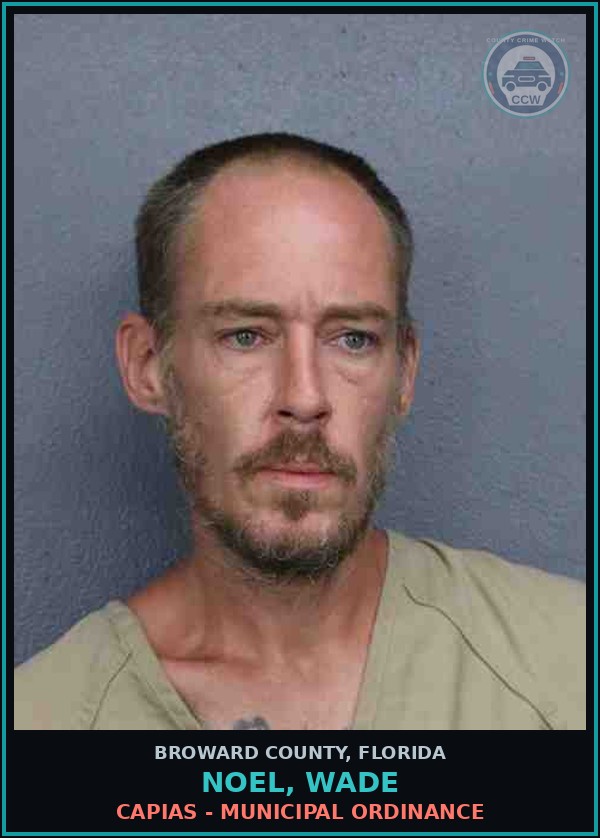 Booking mugshot of NOEL, WADE in Broward County