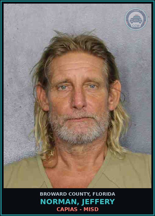 Booking mugshot of NORMAN, JEFFERY in Broward County