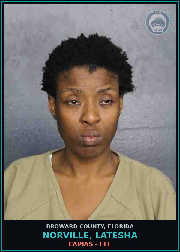 Booking mugshot of NORVILLE, LATESHA in Broward County