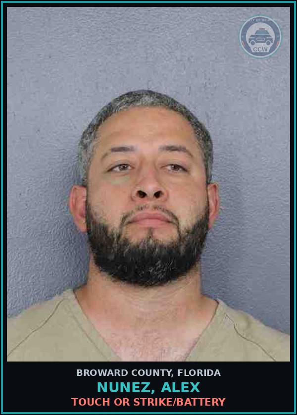 Booking mugshot of NUNEZ, ALEX in Broward County