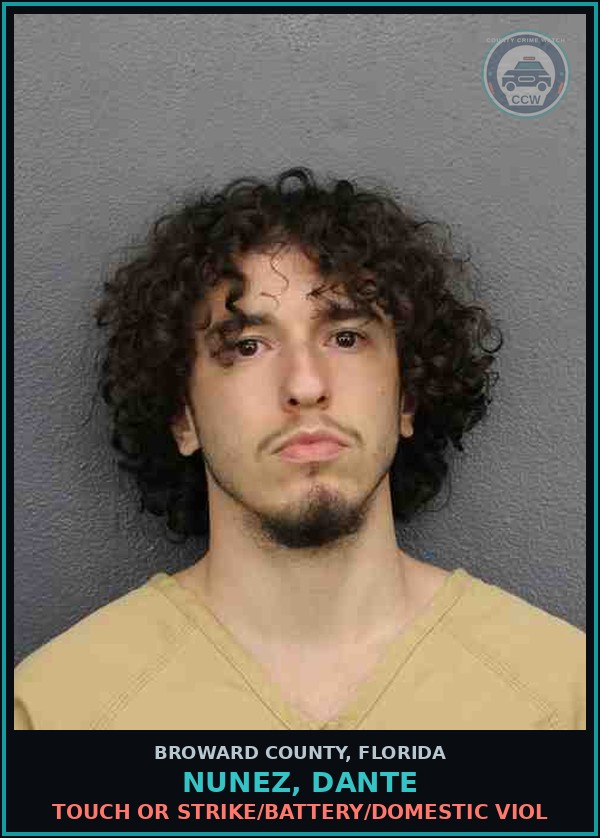 Booking mugshot of NUNEZ, DANTE in Broward County