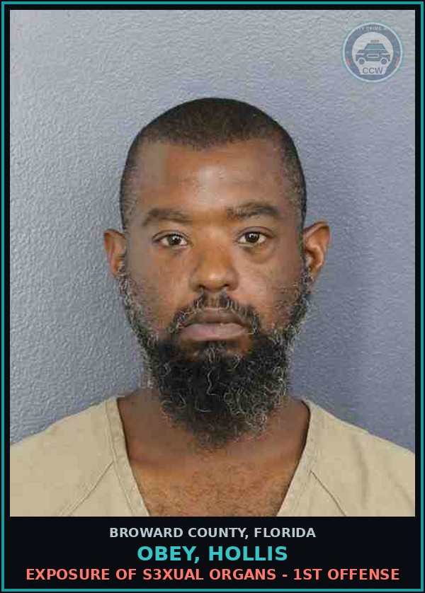 Booking mugshot of OBEY, HOLLIS in Broward County