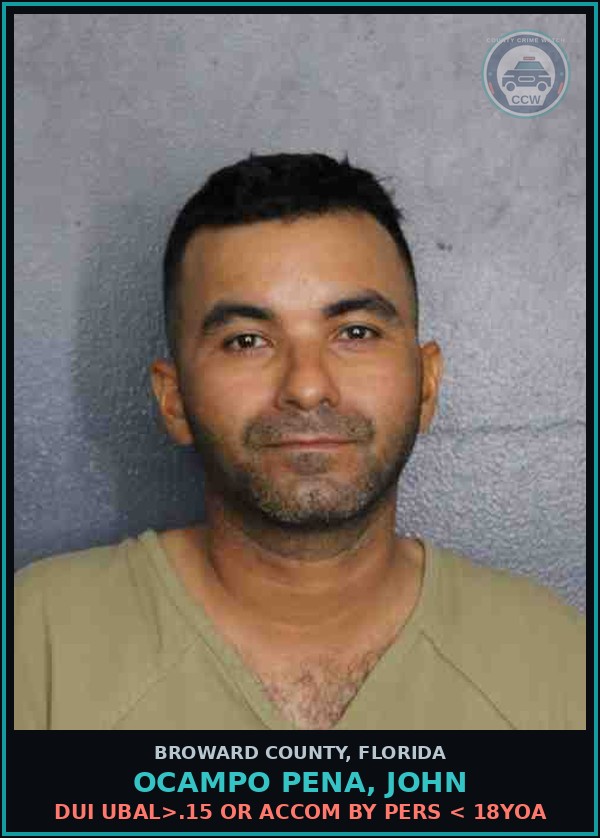 Booking mugshot of OCAMPO PENA, JOHN in Broward County